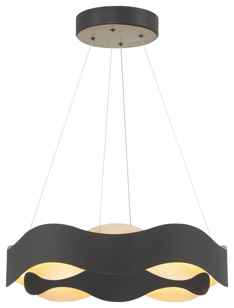 Vaughan 1-Light 24" Chandelier, Black/Nickel