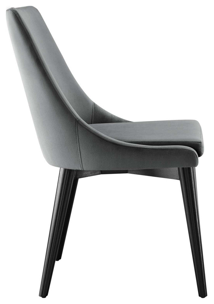 Viscount Accent Performance Velvet Dining Chairs, Set of 2, Gray