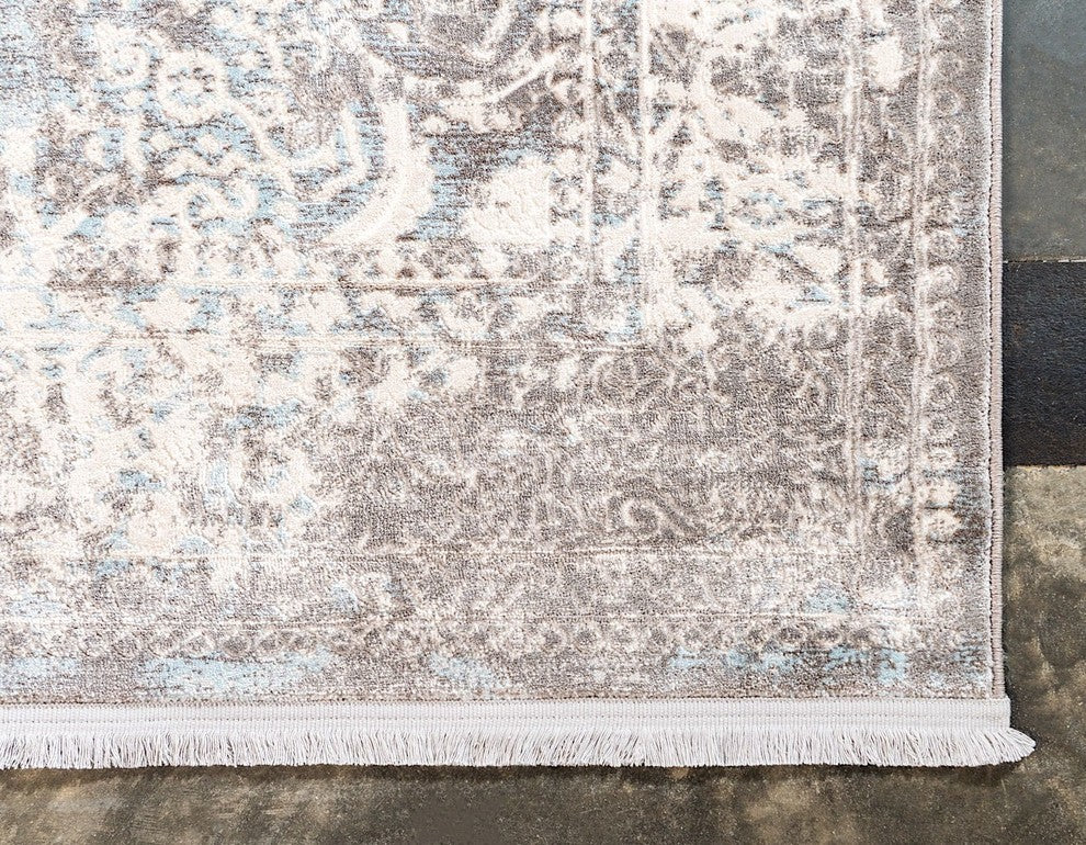 Contemporary Classique 4' Square Sand and Sky Area Rug