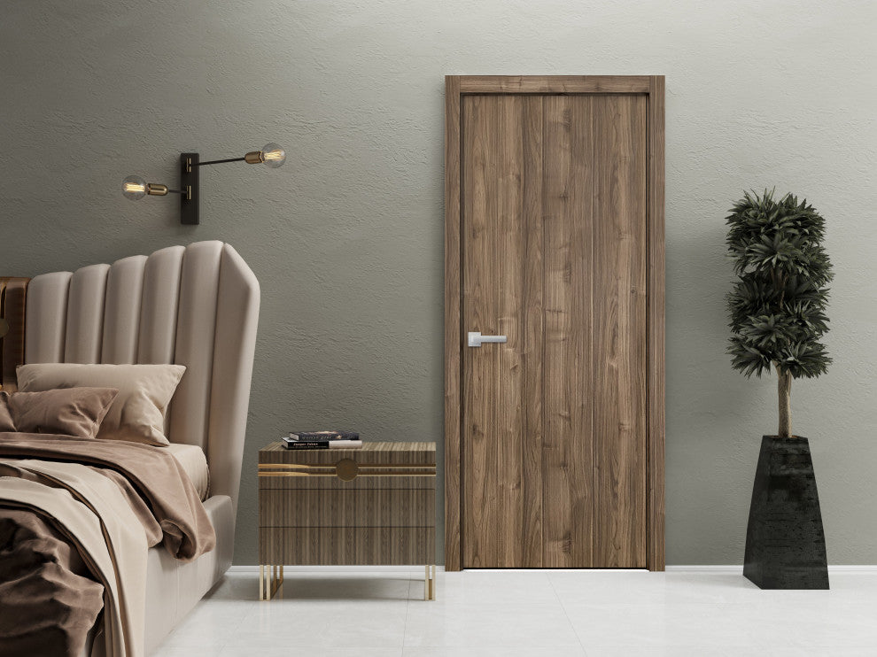 Slab Barn Door Panel 36 x 84 | Planum 0010 Walnut