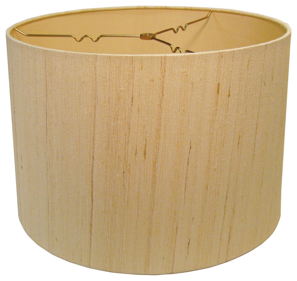 14" Inherent Slanted Drum Raw Silk Lampshade