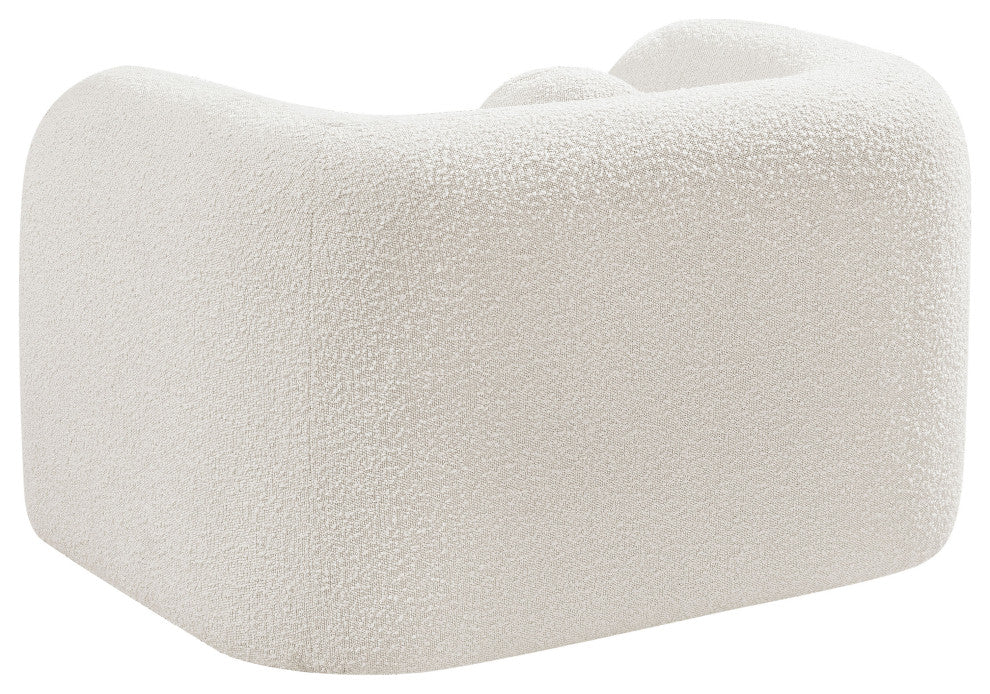 Emory Boucle Fabric Upholstered Upholstered Chair, Cream
