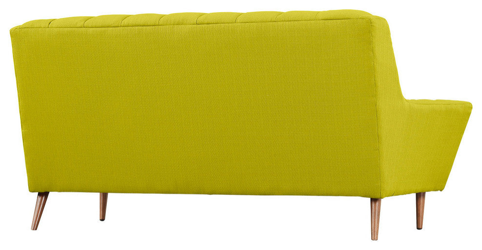 Modway Response Upholstered Fabric Loveseat, Wheatgrass