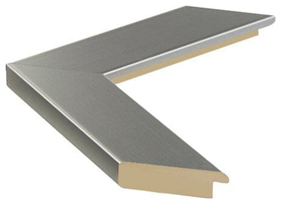 Meade Framed Wall Mirror, Satin Nickel, 28"x60"