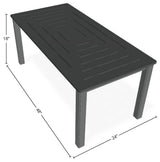 21" x 42" Rectangular Marine Grade Outdoor Coffee Table, Graphite