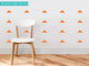 Wide Triangle Fabric Wall Decals, Set of 32, Orange