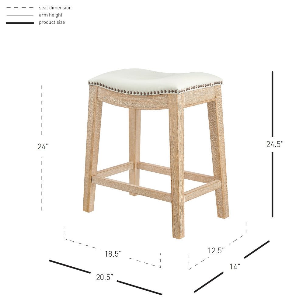Elmo KD Counter Stool, Borneo Bone, Faux Leather