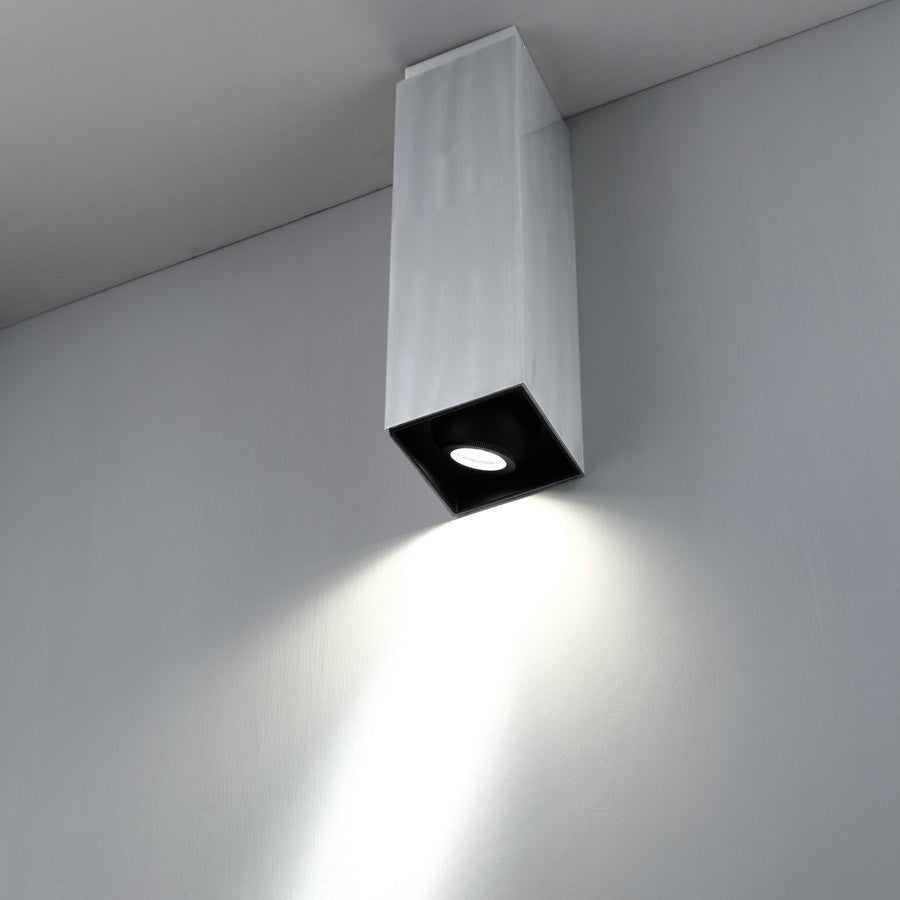 Box 18" LED 1-Light Square Adjustable Gimbal Flush Mount 3000K, Brushed Aluminum