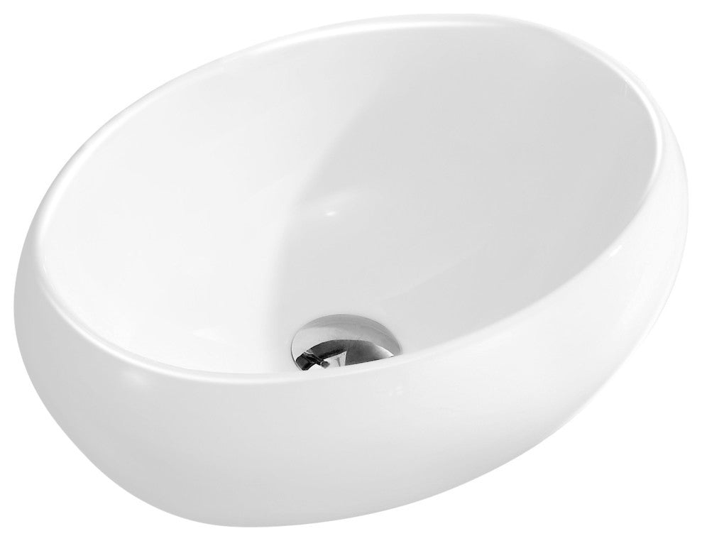 Fine Fixtures White Vitreous China Round Modern Vessel Sink