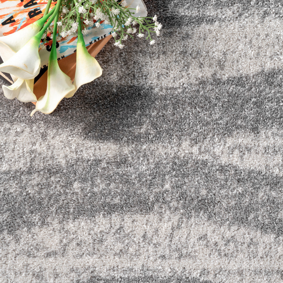 Nuloom Tristan Contemporary Waves Area Rug, Grey 5'x8'