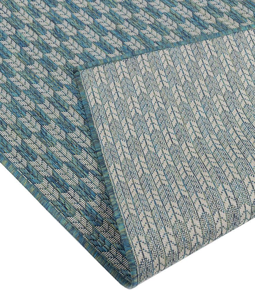 Outdoor Collection Geometric Rug - Bohemian Rug, Ocean, 7'10"x10'