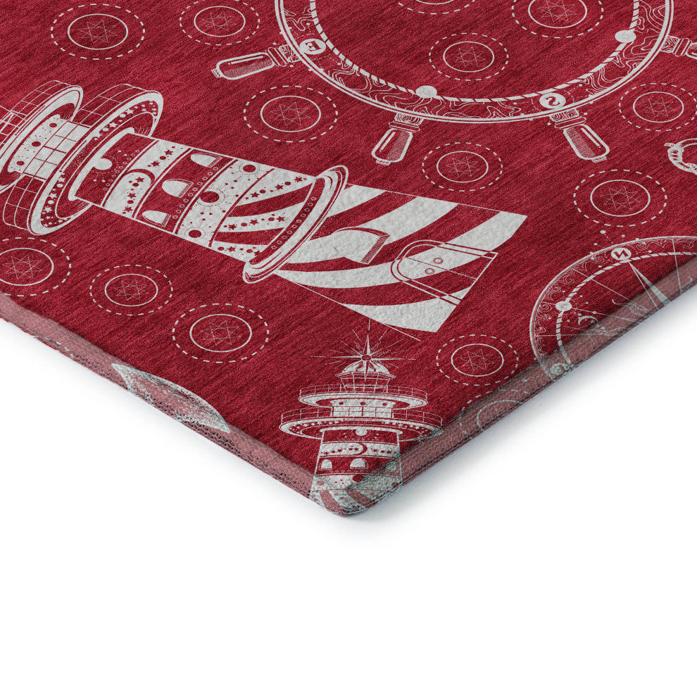 Addison Premium Washable Mayfield AMF154 Red 2'6" x 3'10" Rug