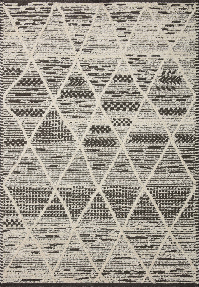 Loloi II Fabian Charcoal/Ivory 4'x6' Accent Rug