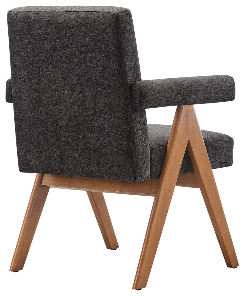 Lyra Fabric Dining Room Chair, Set of 2, Dark Gray Fabric