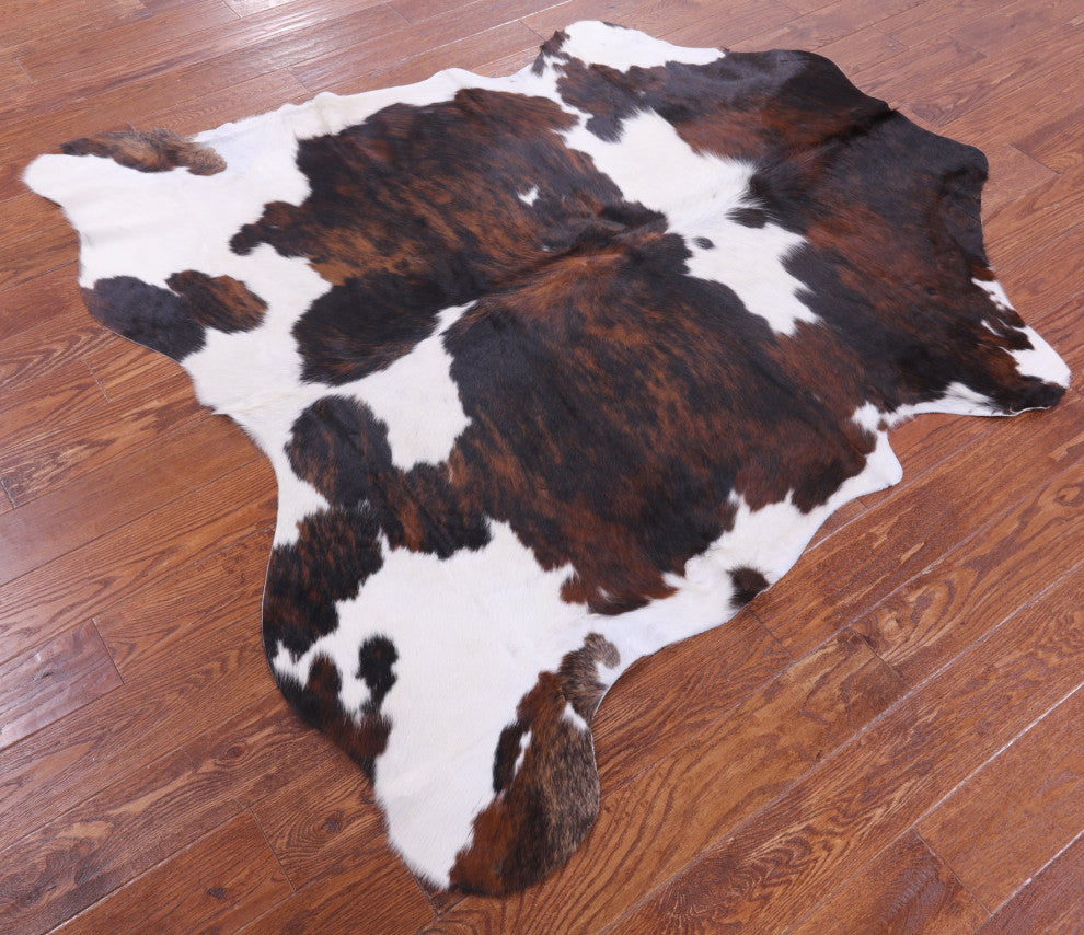 Tricolor Natural Cowhide Rug 6' 0" X 6' 0" C2049