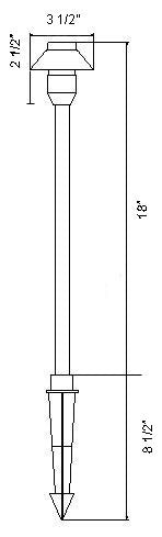 Small Hat Path Light Low Voltage Landscape Lighting, Rust, Led