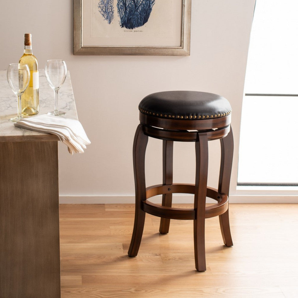 Shelton Bar Stool Espresso / Brown Seat Set of 2