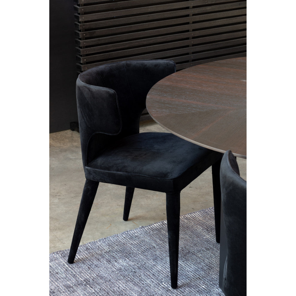 Art Deco Jennaya Dining Chair Black - Black