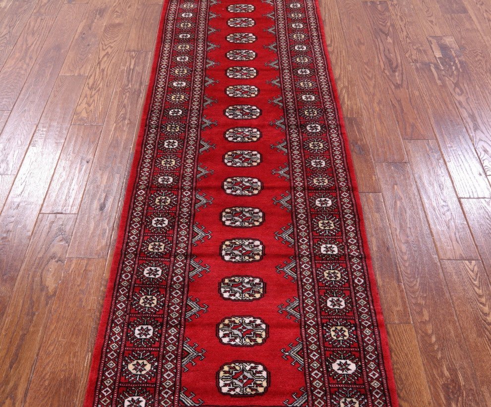 Signed Silky Bokhara Handmade Runner Rug 2' 7" X 8' 6" - Q13774