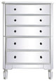 Elegant MF6-1026AW 33"Mirrored 5 Drawer Chest, Antique White