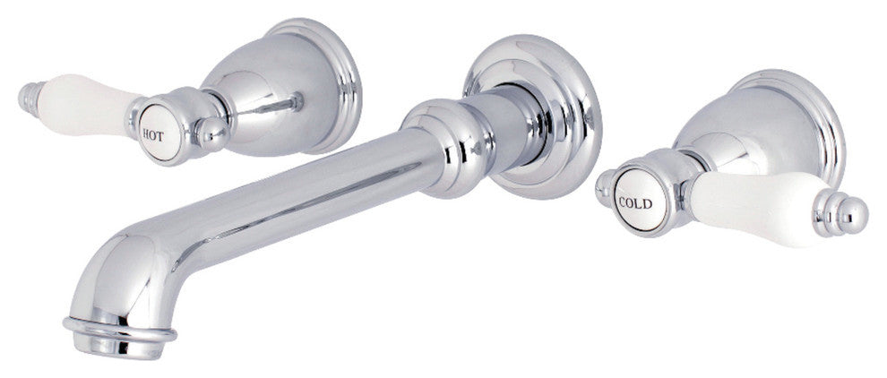 Kingston Brass Two-Handle Wall Mount Tub Faucet, Polished Chrome