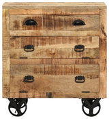 vidaXL Side Cabinet Chest of Drawers Sideboard with Wheels Solid Mango Wood