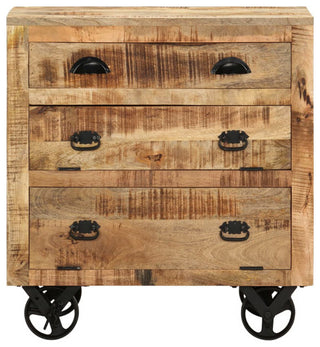 vidaXL Side Cabinet Chest of Drawers Sideboard with Wheels Solid Mango Wood
