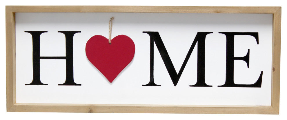 Wooden Seasonal Interchangeable Symbol "Home" Frame With 12 Ornaments, Natural