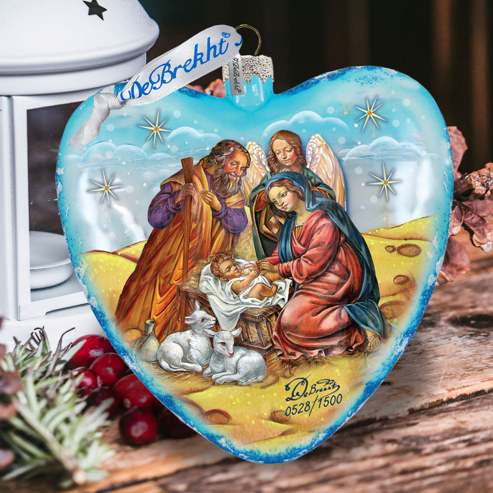 Hand Painted Scenic Glass Ornament Limited Edition Nativity