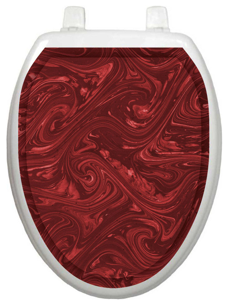 Bordeaux Toilet Tattoos Seat Cover, Vinyl Lid Decal, Bathroom Accent, Elongated