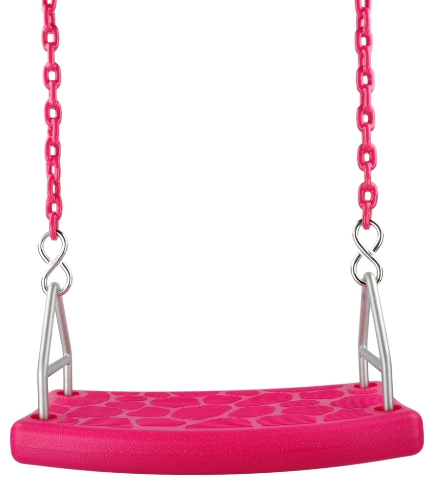 Flat Swing Seat, 5.5' Coated Chain, SSS Logo Sticker, Pink, 5.5 Ft