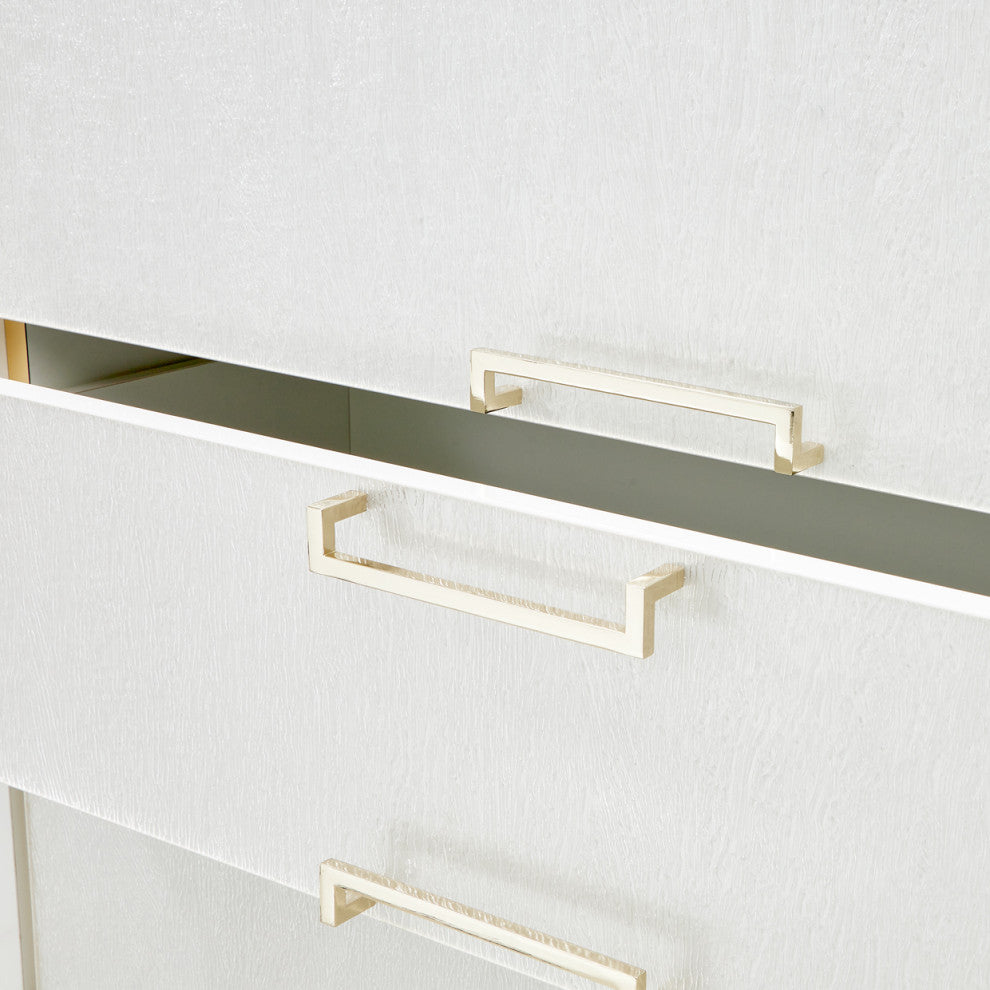 Palm Gate 6-Drawer Chest, Cloud White