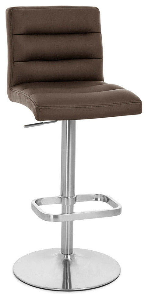 Lush Adjustable Height Swivel Bar Stool - Trumpet Base, Brown