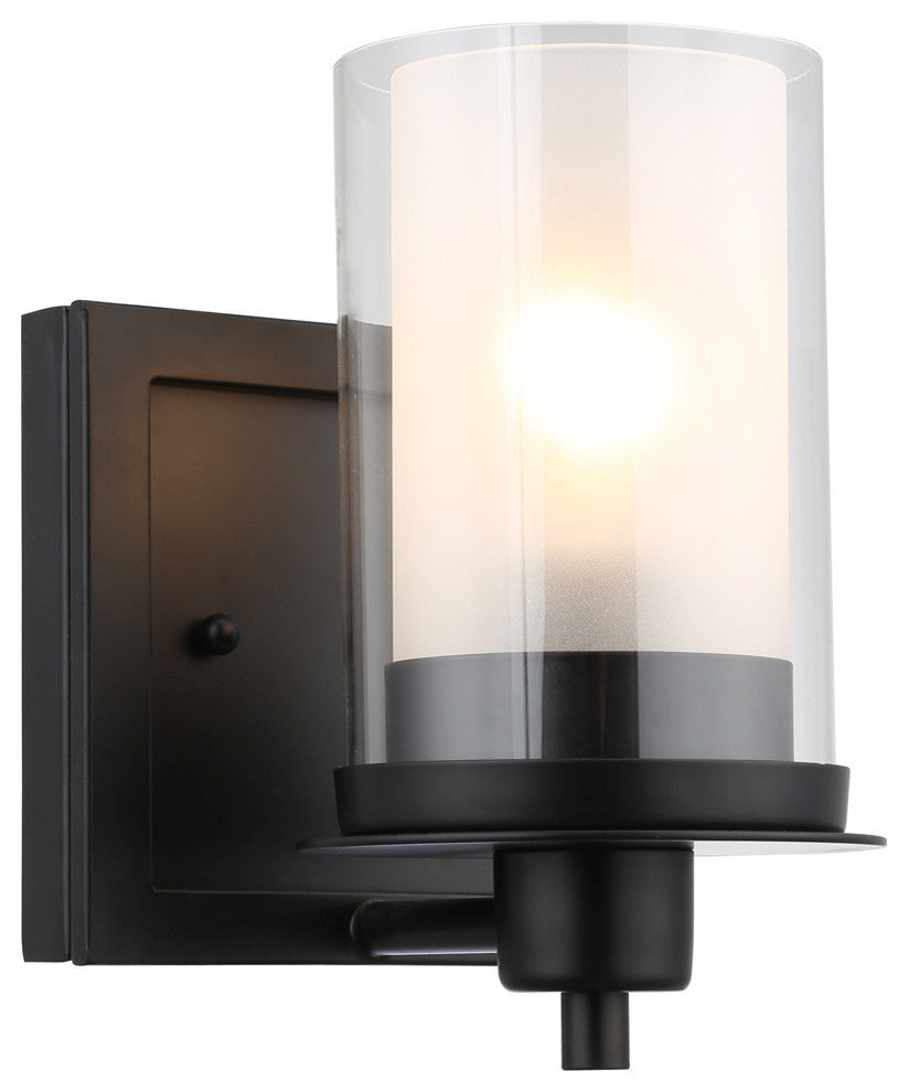 Designers Impressions Juno Collection Wall Sconce, 1-Light, Matte Black