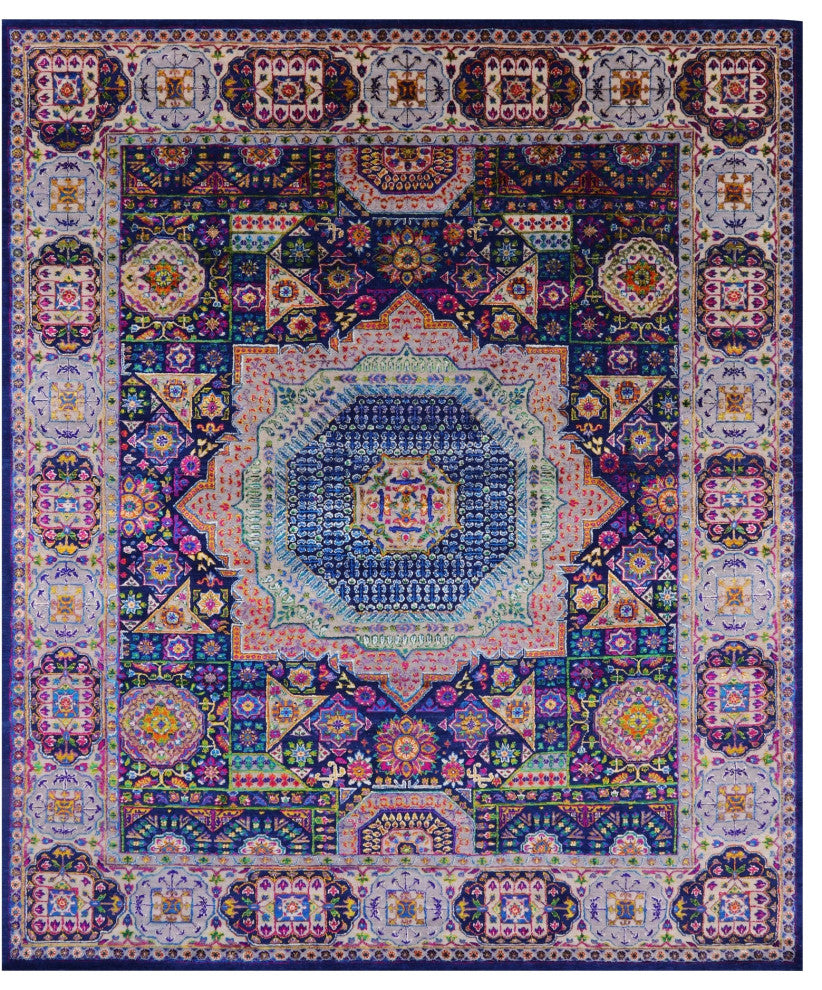 Wool & Silk Mamluk Hand Knotted Rug 7' 11" X 9' 9" - Q13718