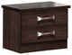 2-Drawer Dark Brown Wood Storage Nightstand Bedside Table