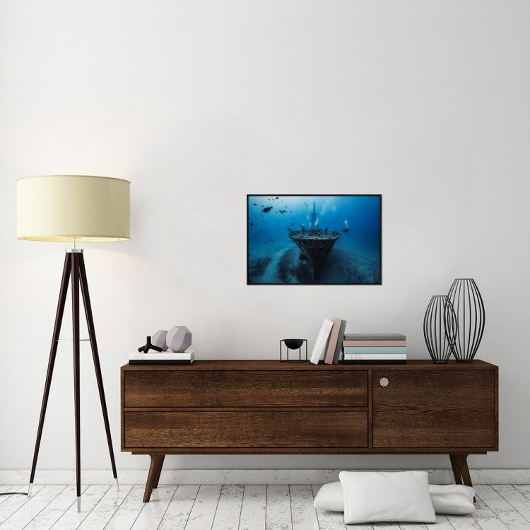 "Hai Siang Wreck" Framed Canvas Giclee by Barathieu Gabriel, 31x21"