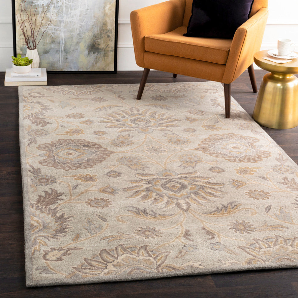 Surya Caesar CAE-1192 Traditional Area Rug, Light Gray, 3'' x 12'' Runner