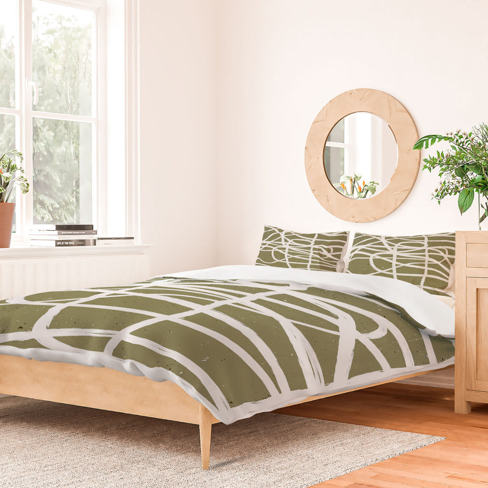 Deny Designs Ninola Design Japandi Minimal Marker Beige Bed in a Bag, King