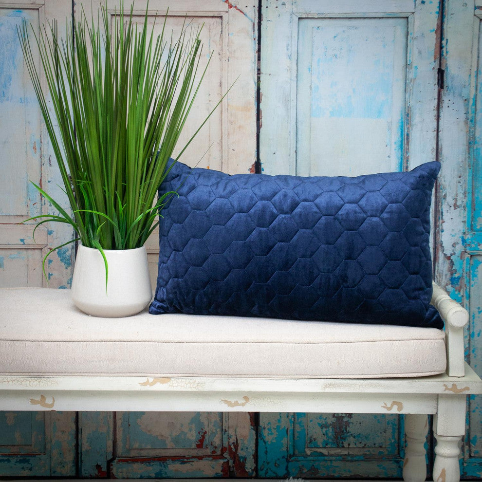 Parkland Collection Bazyli Navy Throw Pillow, Rectangle