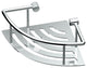 Elegant Corner Shelf With Rails, Chrome, 8"
