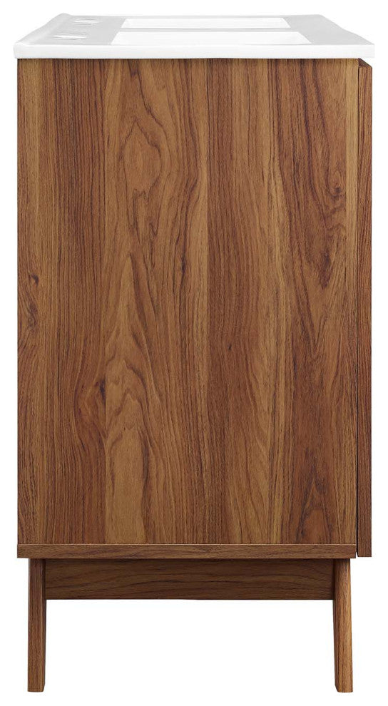 Soma 48" Double Sink Bathroom Vanity - Walnut White