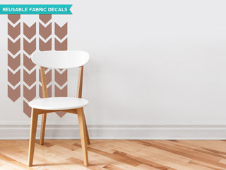 Chevron Arrows Fabric Wall Decals, Set of 26 Chevron Pattern Decals, Brown