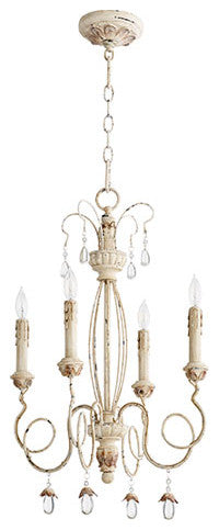 Quorum Lighting (6044-4-70) Venice Transitional Chandelier in Persian White