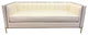 Devereaux Sofa, Ivory Herringbone Perfomance Fabric, Navy Piping, 82"