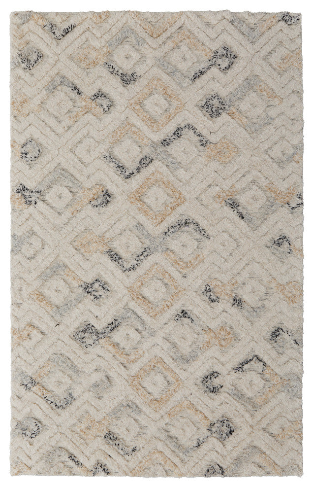 Weave & Wander Elika Transitional Moroccan, Ivory/Gray/Black, 5'x8'