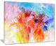 "Colorful Retro Palm Trees" Canvas Print