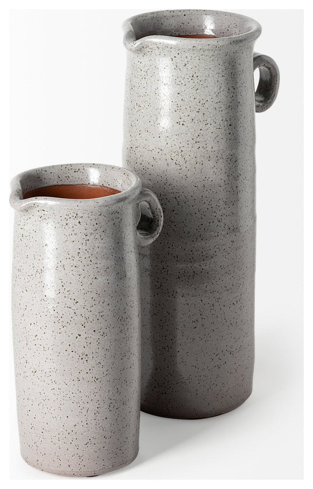 Tall Gray Speckle Decorative Ceramic Jug