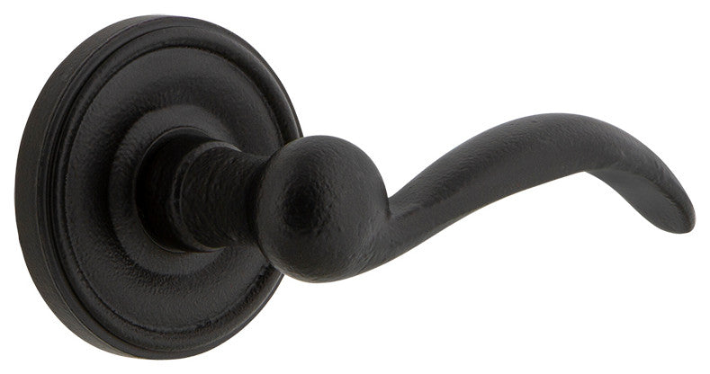 Ageless Iron Loch Rosette Privacy With Tine Lever, Black Iron