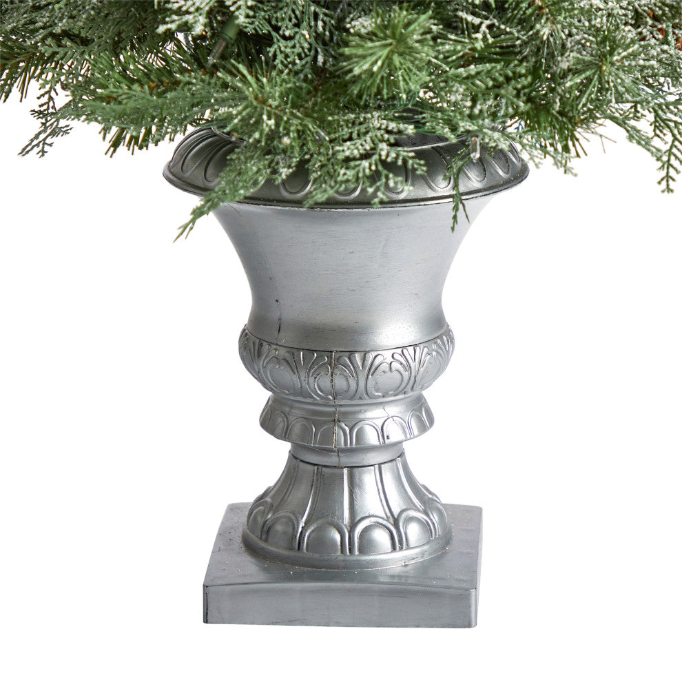 T3324 4 English Pine Artificial Christmas Tree With 100 Warm White LED Lights